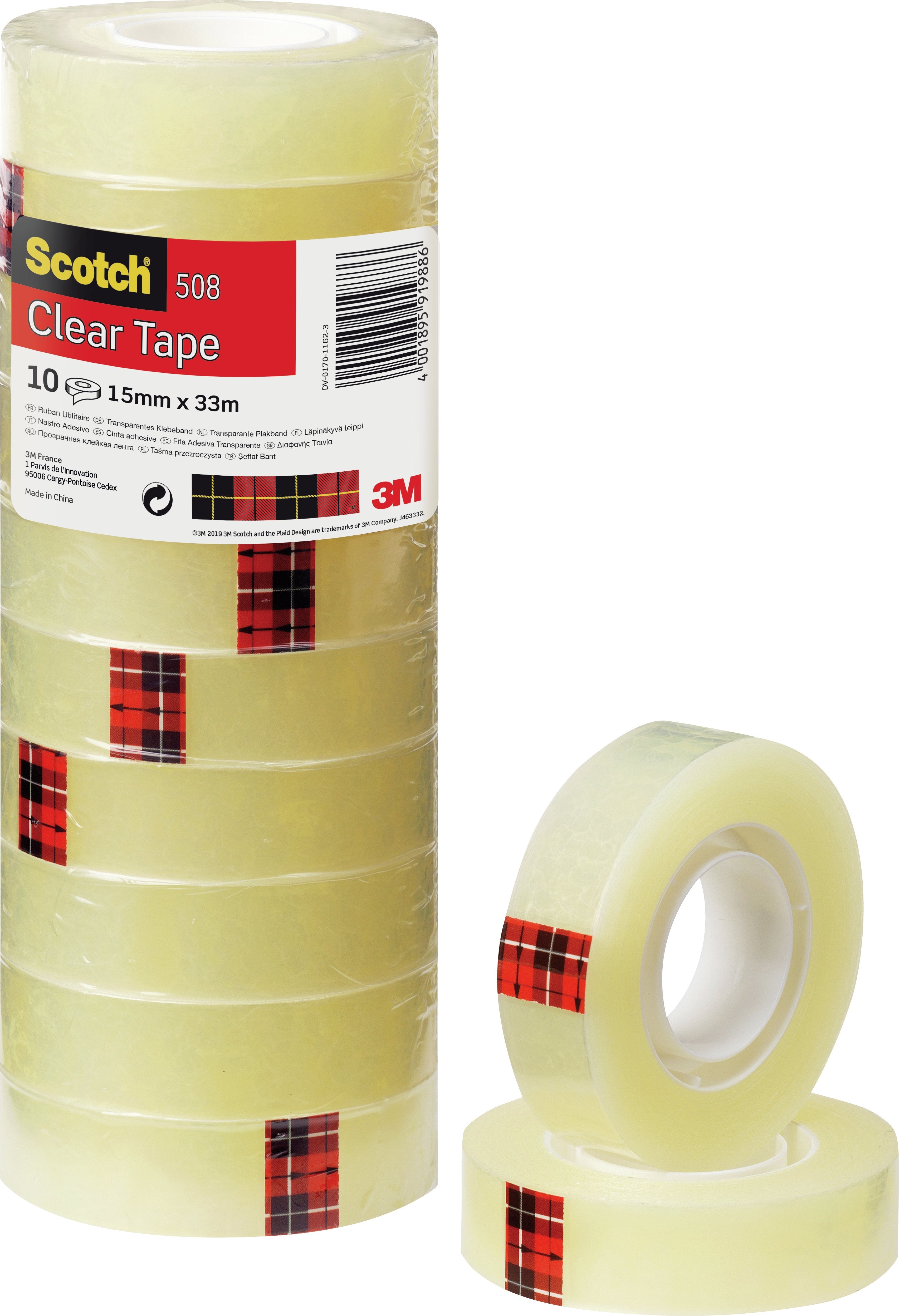 Scotch Pack De 10 Cintas Adhesivas 15mm X 33m - Transparente