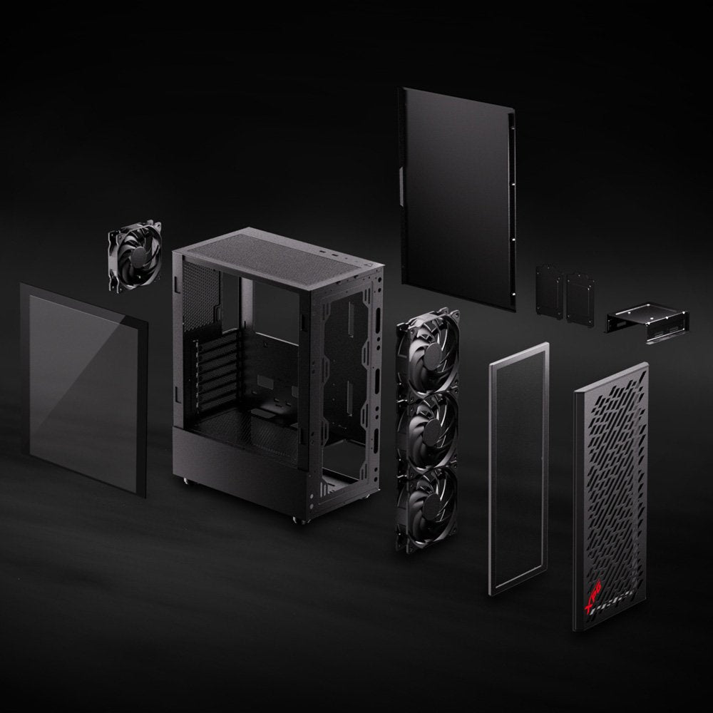 Xpg Torre Gaming Valor Air Cristal Templado Negro