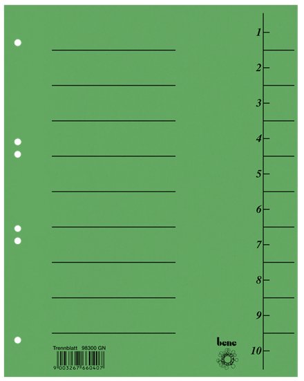Bene Trennblätter Din A4 210 G M² Verde