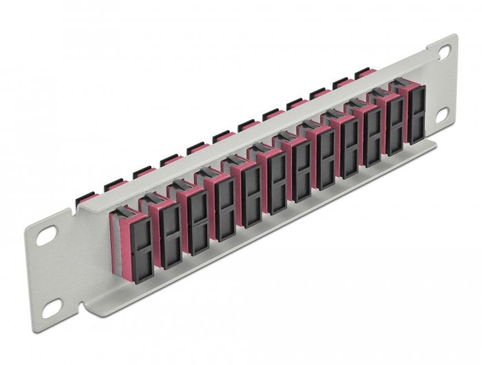 Delock 10" Patch Panel Fibra Óptica 12 Puertos Sc Duplex Violeta 1 U Gris