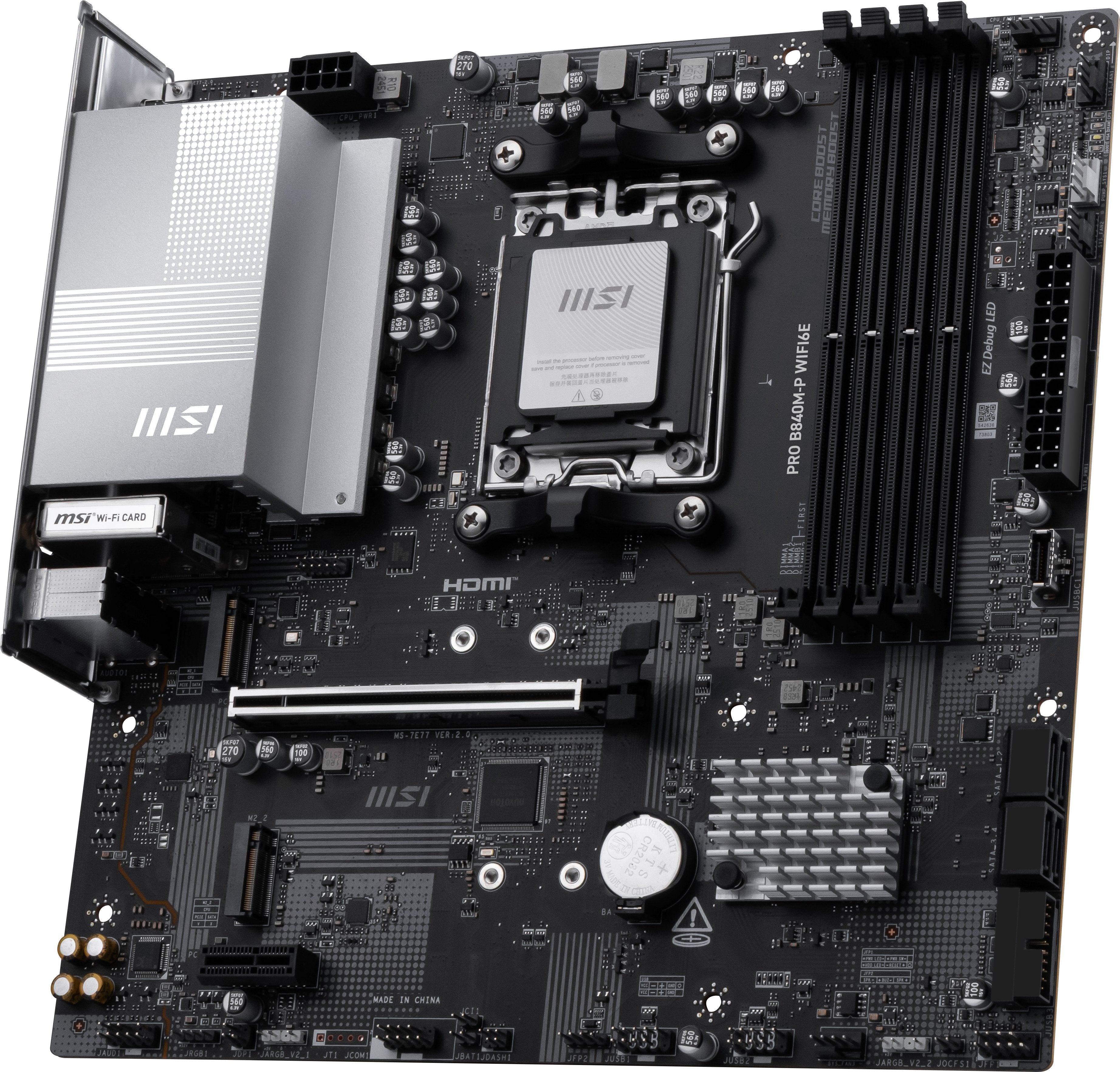 EAN 4711377361804 - MSI PRO B840M-P WIFI6E placa base AMD B840 Zócalo AM5 micro ATX imagen 3