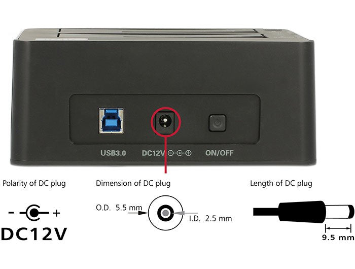 Delock Docking Station Sata > Usb3.0 Dual Con Funcion Clonado