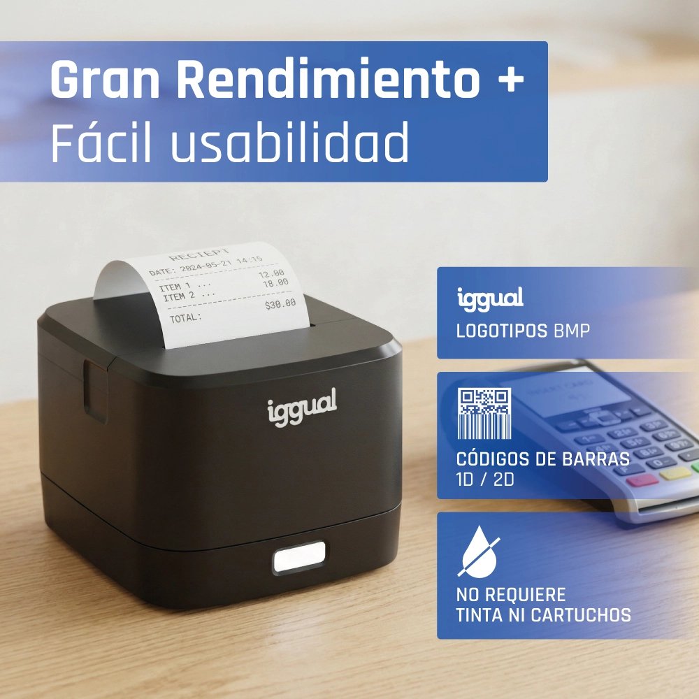 EAN 8435364318836 - iggual TP Easy 58 203 x 203 DPI Alámbrico Transferencia térmica Impresora de recibos imagen 13