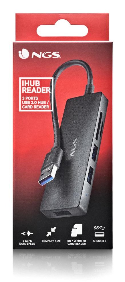 EAN 8435430626049 - NGS IHUB READER USB 3.2 Gen 1 (3.1 Gen 1) Type-A 5000 Mbit/s Negro imagen 6
