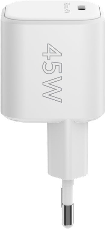 Cargador  45w Usb 1 Puert. Usb-C Blanco Gan Pd Salida Lateral Tamaño Nano Goobay