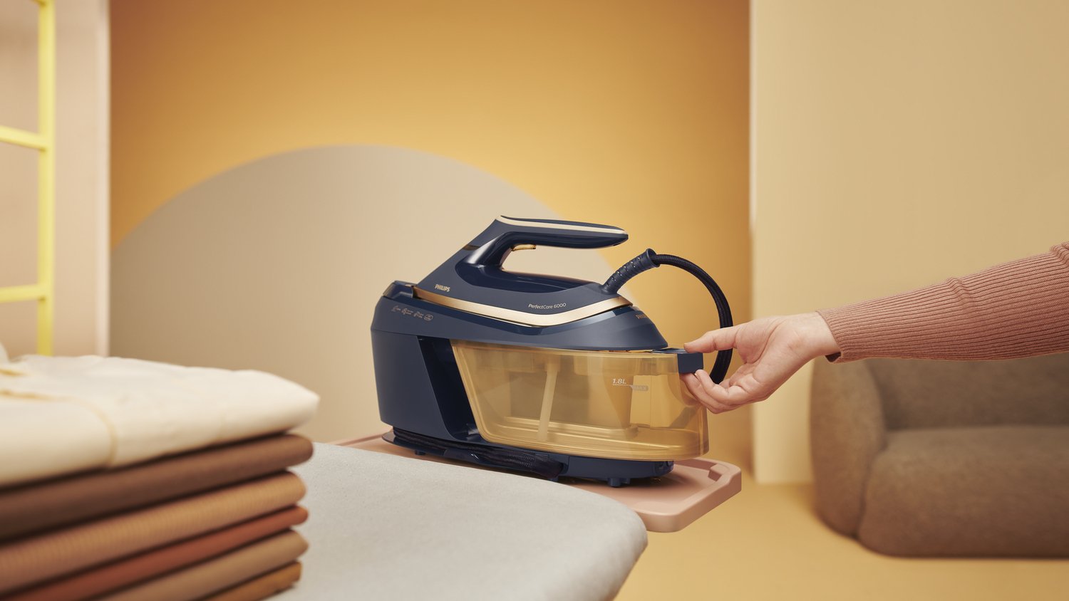 EAN 8720389004896 - Philips PSG6066/20 estación plancha al vapor 2400 W 1,8 L SteamGlide Advanced Azul, Oro imagen 24
