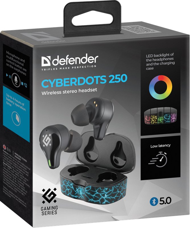 EAN 4714033632508 - Defender CYBERDOTS 250 Auriculares True Wireless Stereo (TWS) Dentro de oído Llamadas/Música/Deporte/Uso  imagen 5