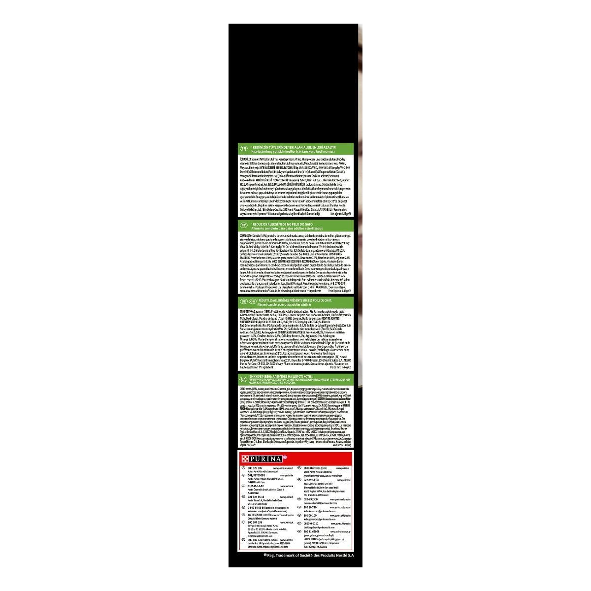 Purina Pro Plan Liveclear Sterilised Adult Bogata W Lososia 1,4kg