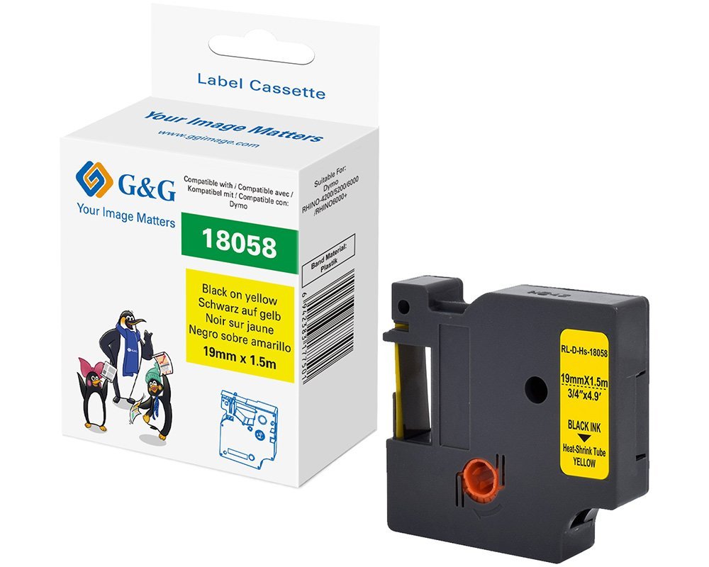G&G Polyoefin Tubo Termorretráctil Compatible Con Dymo 18058