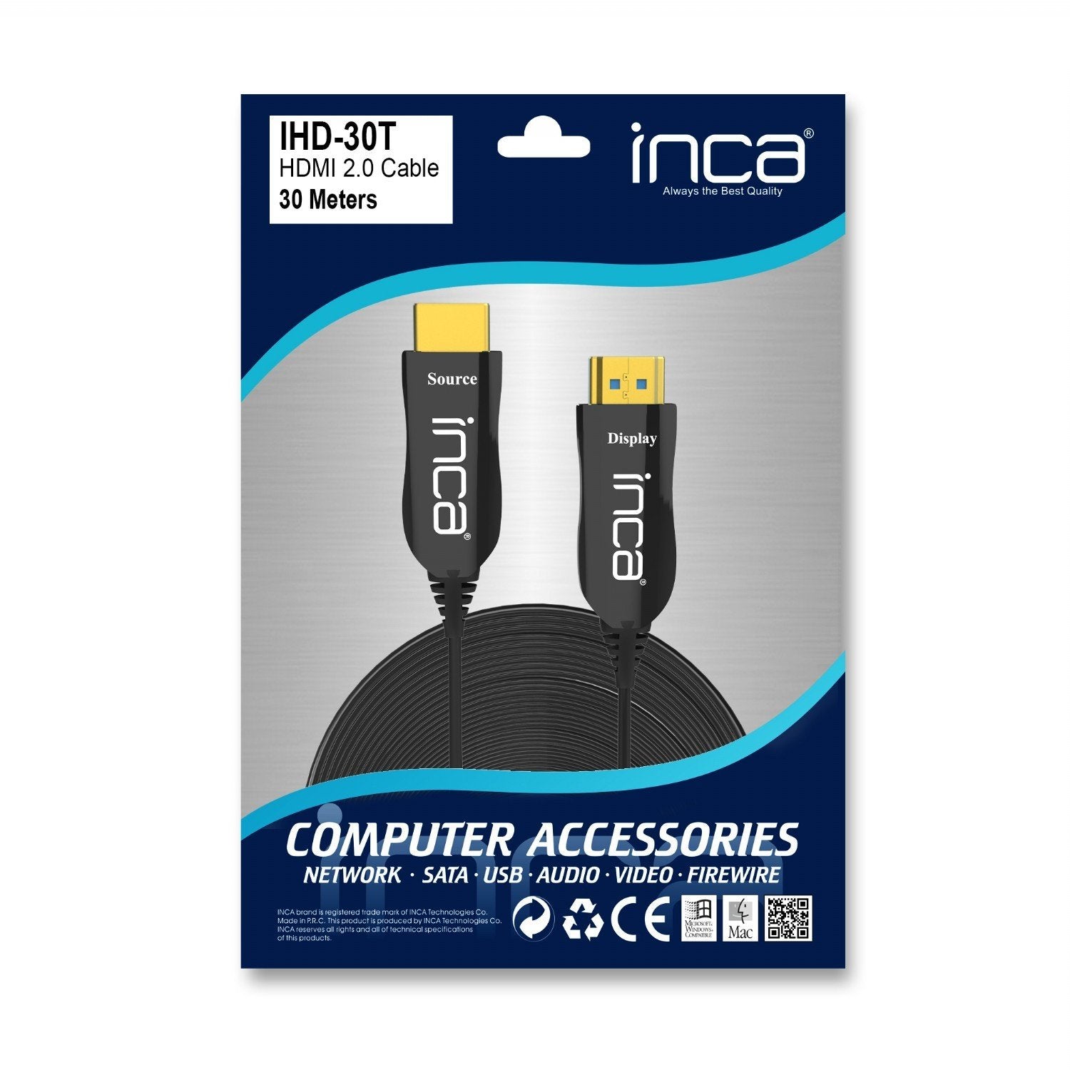 Cable Inca Hdmi Ihd-30t 2.0 4k, 30hz, 30m