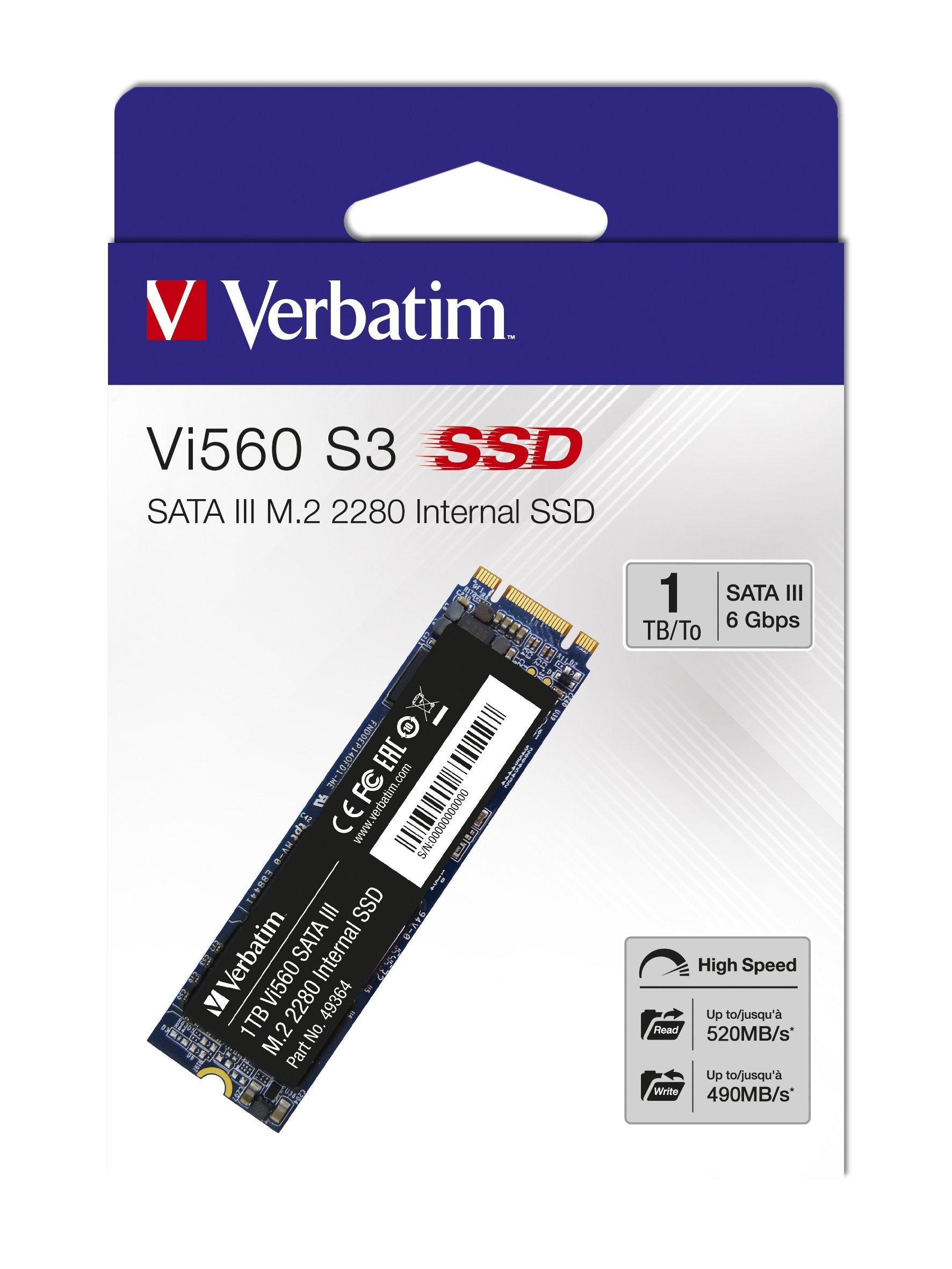 EAN 0023942493648 - Verbatim Vi560 S3 Serial ATA III 3D NAND imagen 1