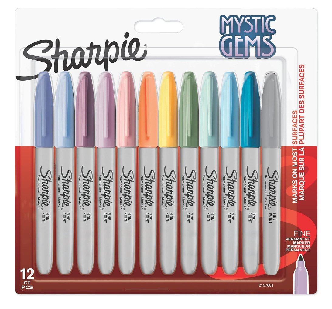 Sharpie Marcador Permanente Mystic Gems C/Surtidos Pastel En Blister De 12