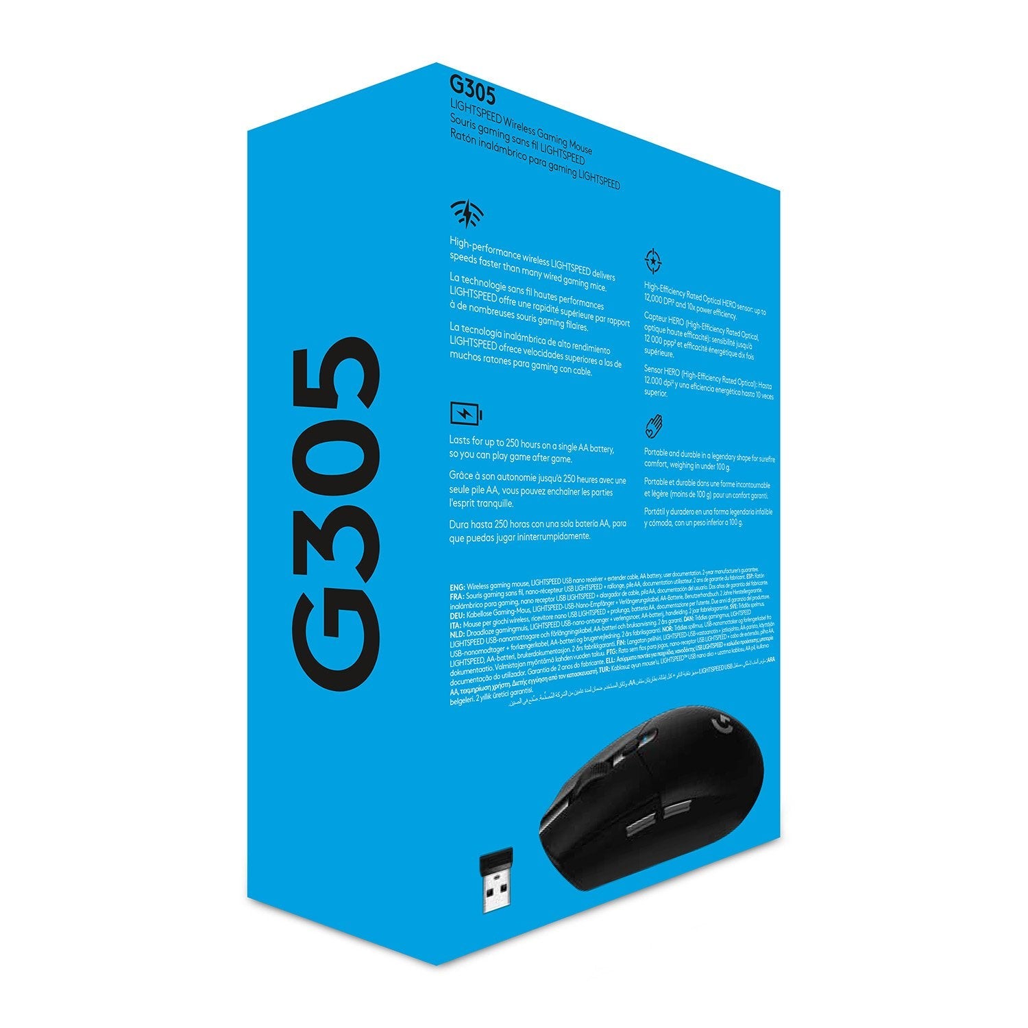 Logitech Raton G305 Inalambrico Optico 12000 Dpi Negro 910-005283
