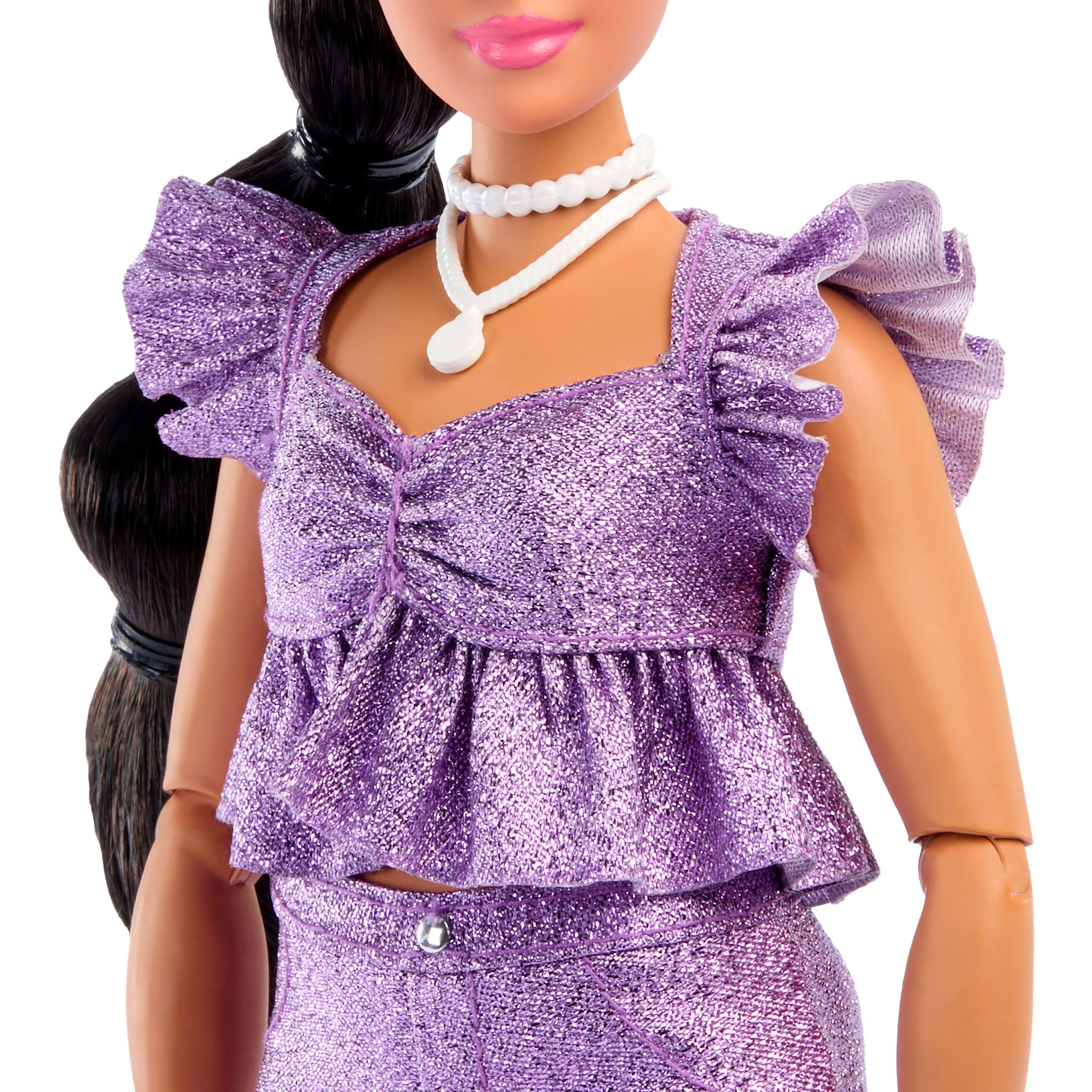 Mattel Barbie Deluxe Style Im Violetaten Metallic Outfit Jfp43