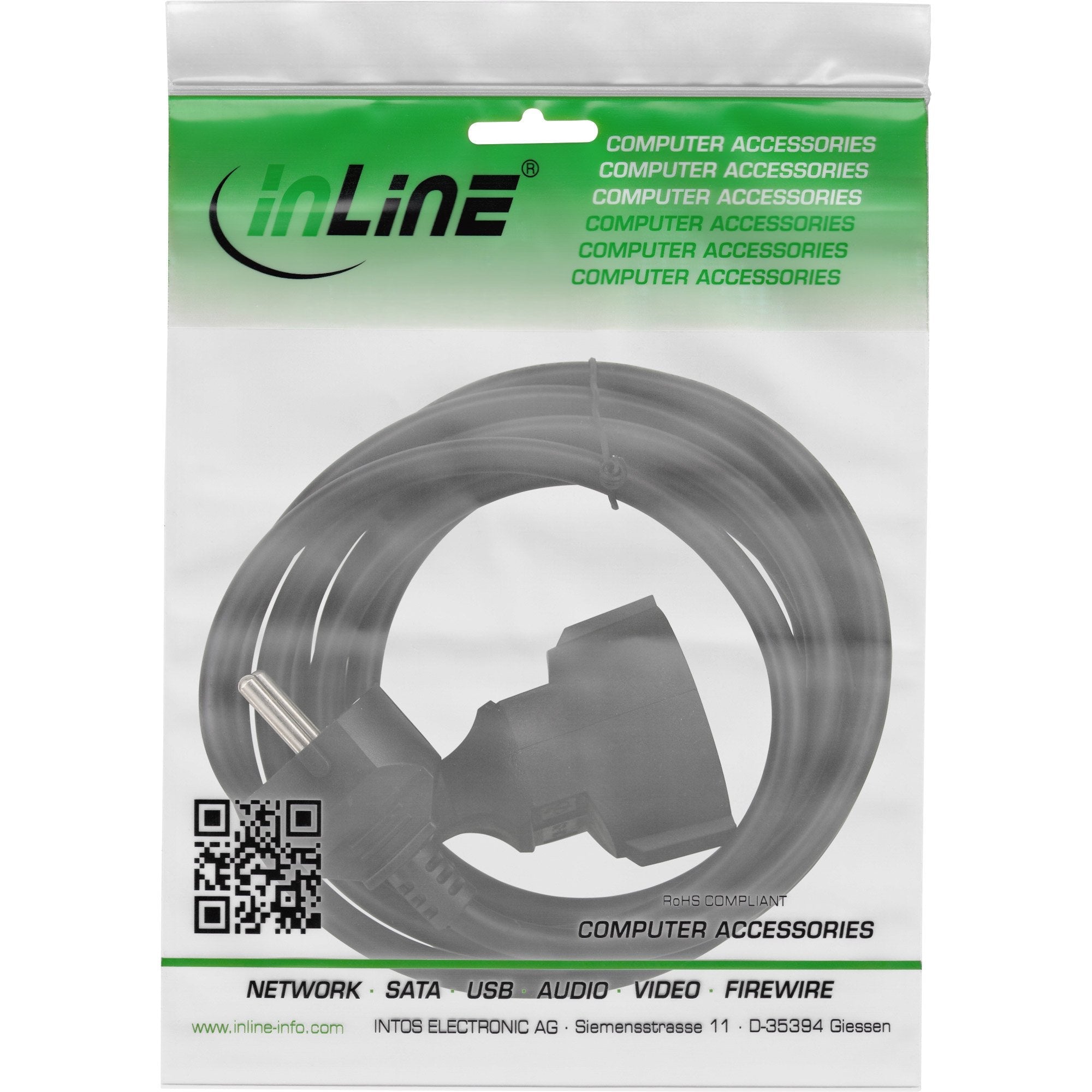 Cable De Extensión De Alimentación Inline Tipo F Negro 3m