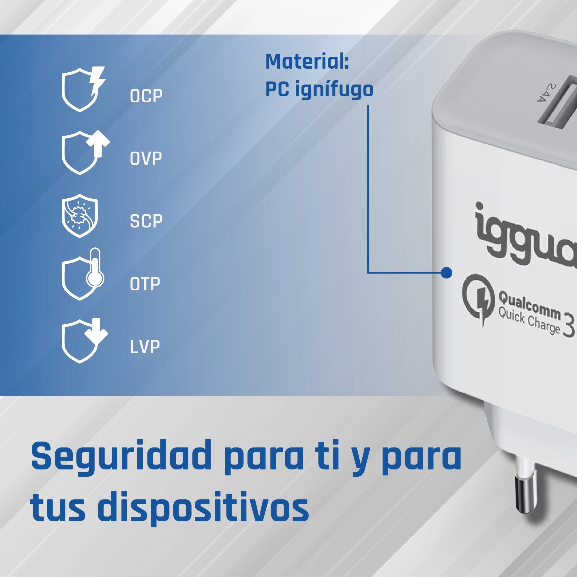 EAN 8435364317389 - iggual IGG317389 cargador de dispositivo móvil Universal Blanco Corriente alterna Interior imagen 8