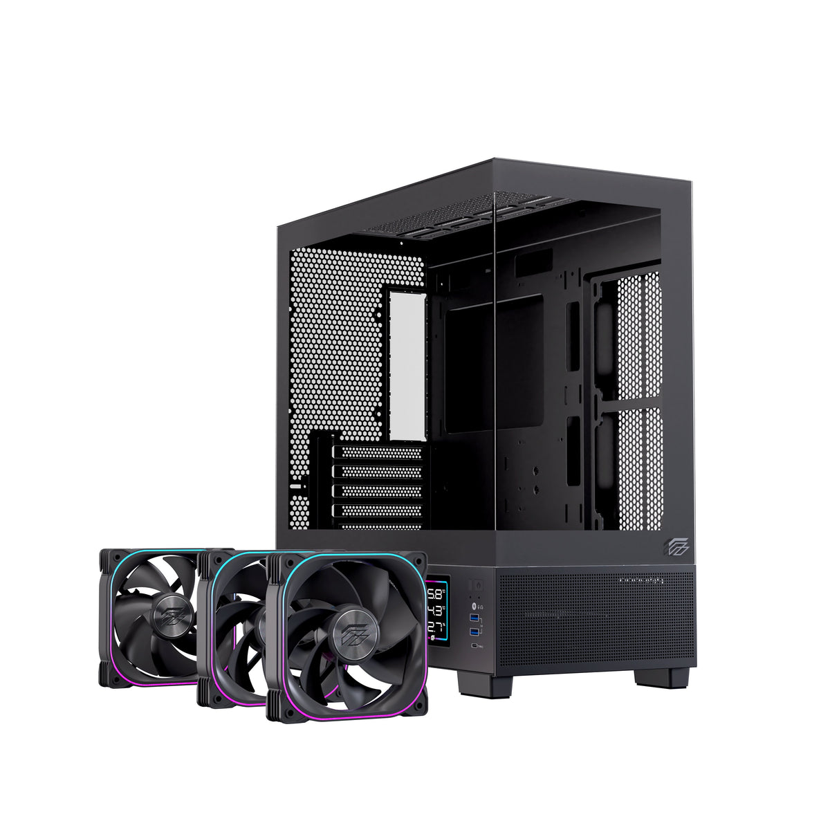 EAN 6977277360011 - Einarex EXCS-SM-51DR-B carcasa de ordenador Micro Torre Negro imagen 2