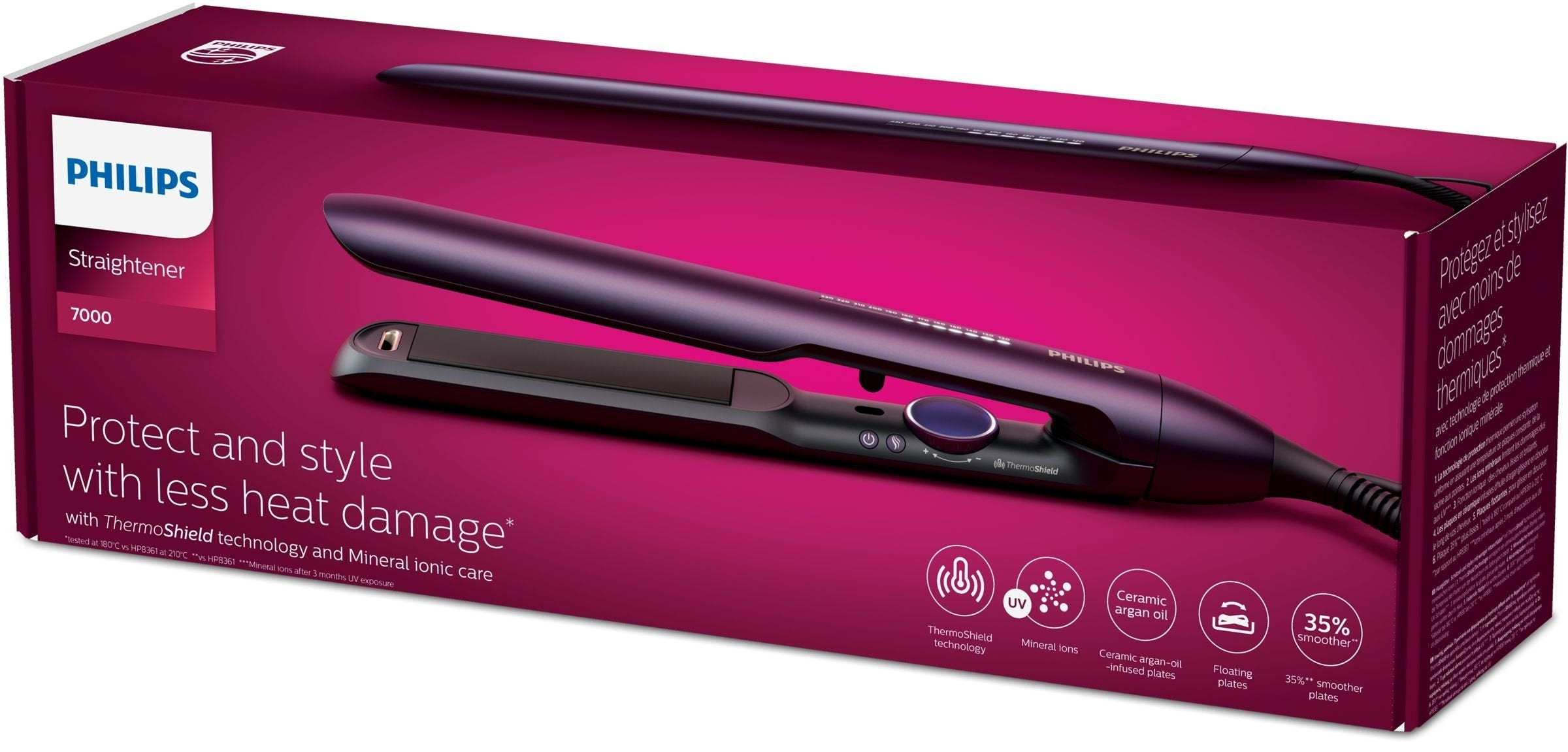 EAN 8710103974178 - Philips 7000 series BHS752/00 Utensilio de peinado Caliente Púrpura 2 m imagen 3