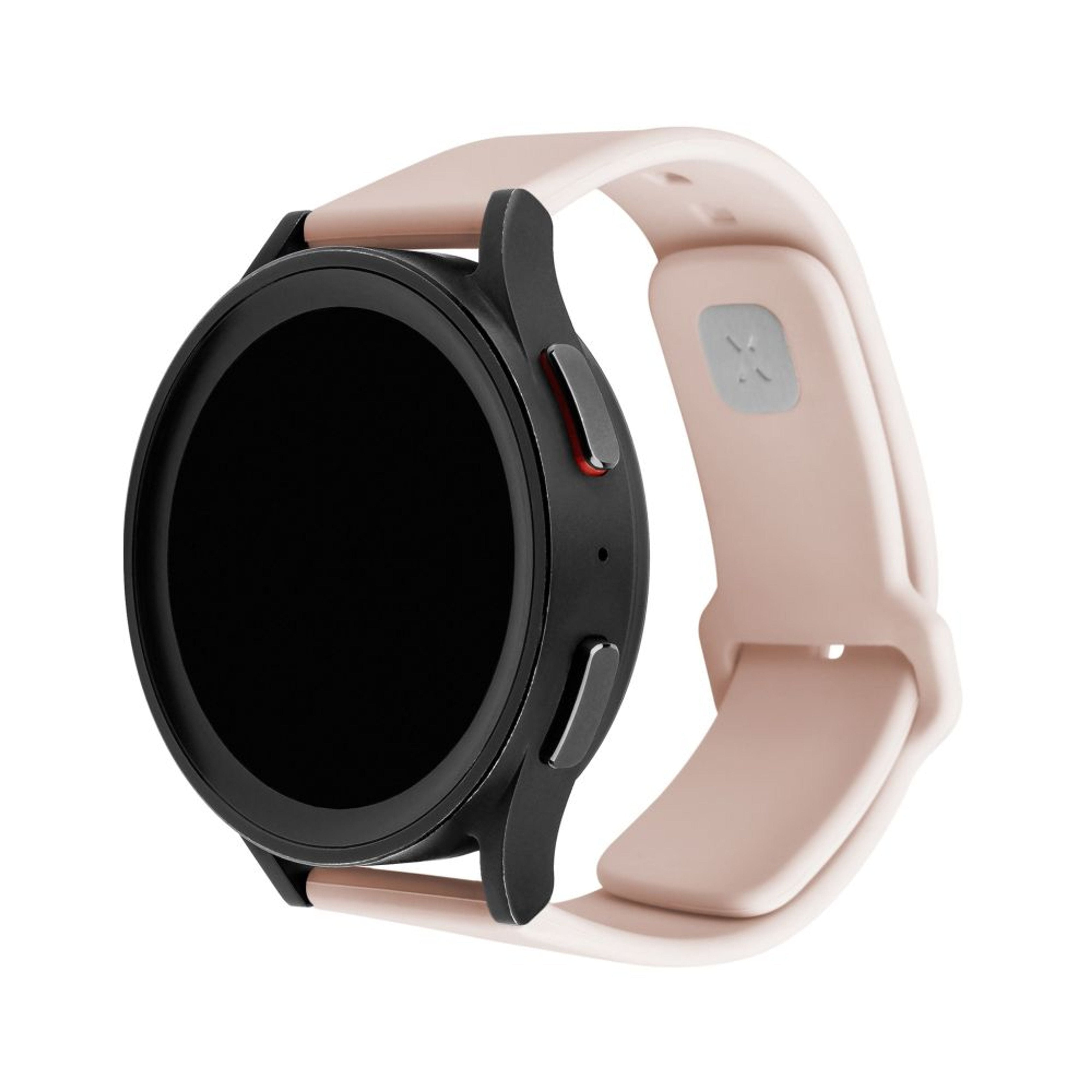 Fixed Silicone Sporty Strap Set With Quick Release 20mm For Smartwatch, Pink