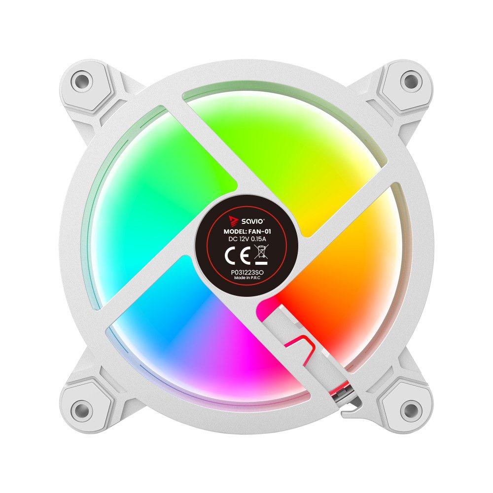 EAN 5901986048329 - Savio FAN-01 WHITE sistema de refrigeración para ordenador Carcasa del ordenador Ventilador Blanco imagen 3