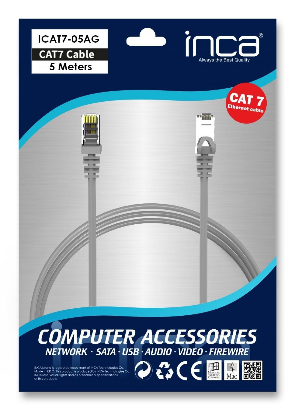 EAN 8681949015922 - Inca ICAT7-05AG cable de red Gris 5 m Cat7 S/FTP (S-STP) imagen 3