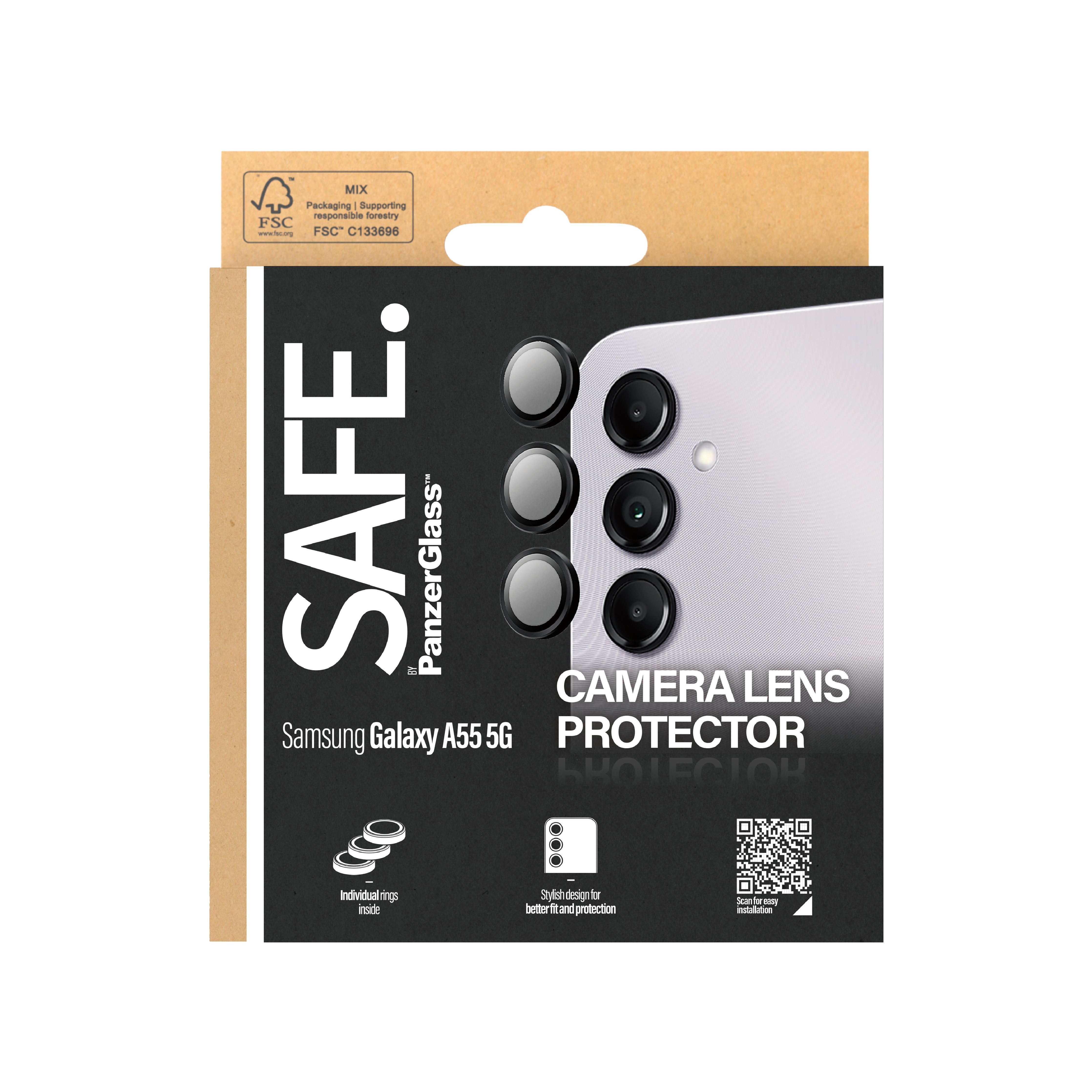 EAN 5711724956898 - PanzerGlass SAFE. by ® Camera Lens Protector Black Samsung Galaxy A55 5G Protector de pantalla 1 pieza(s) imagen 3