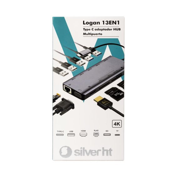 Silverht Adaptador Type-C Logan 13 En 1 Aluminio