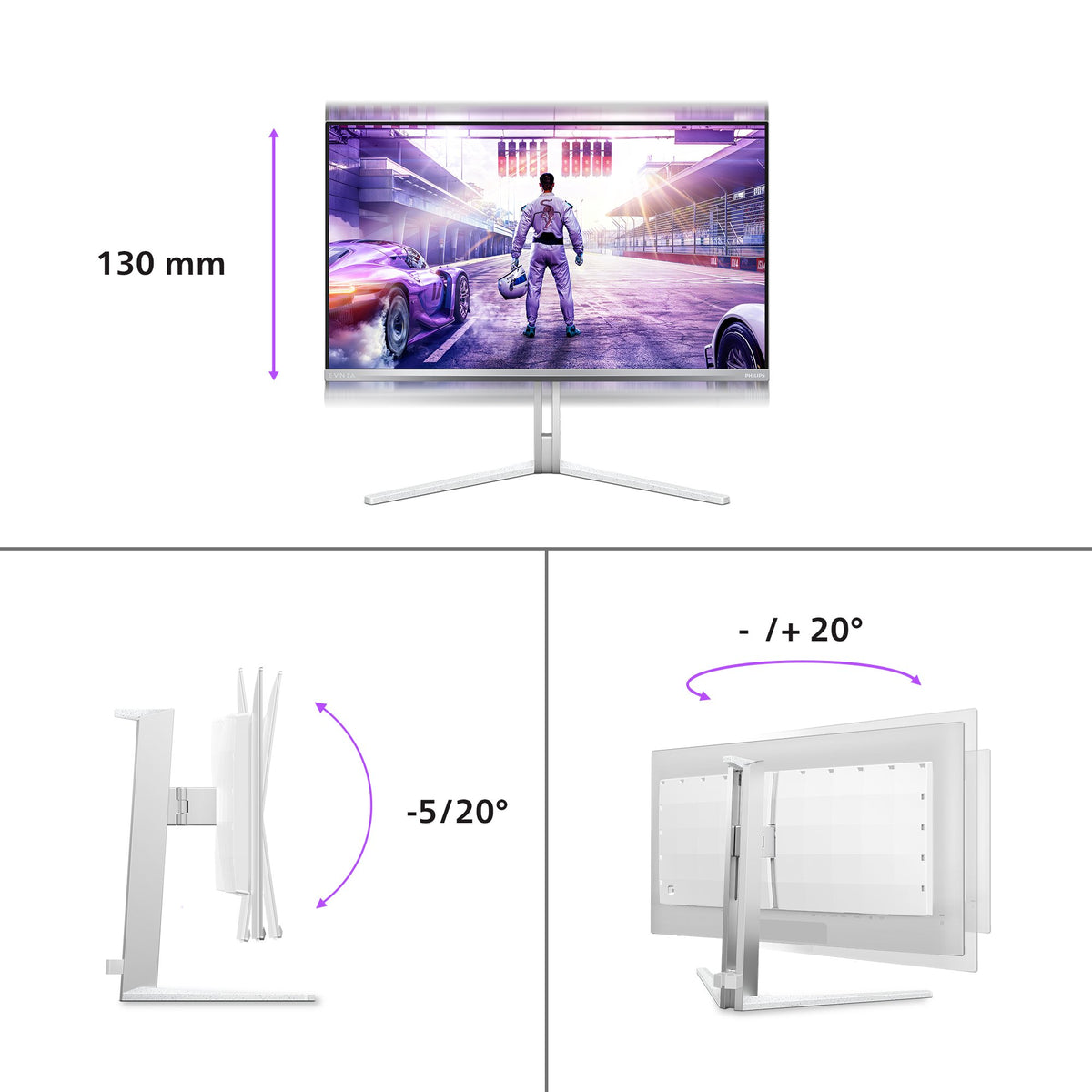 EAN 8712581806309 - Philips Evnia 8000 27M2N8500/00 pantalla para PC 67,3 cm (26.5") 2560 x 1440 Pixeles Quad HD QD-OLED Blan imagen 5