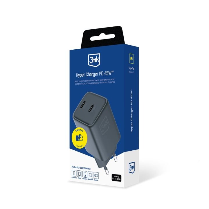 Ladowarka Sieciowa Hyper Charger Pd 45w Gan Qc4+ Pps 2c Negro