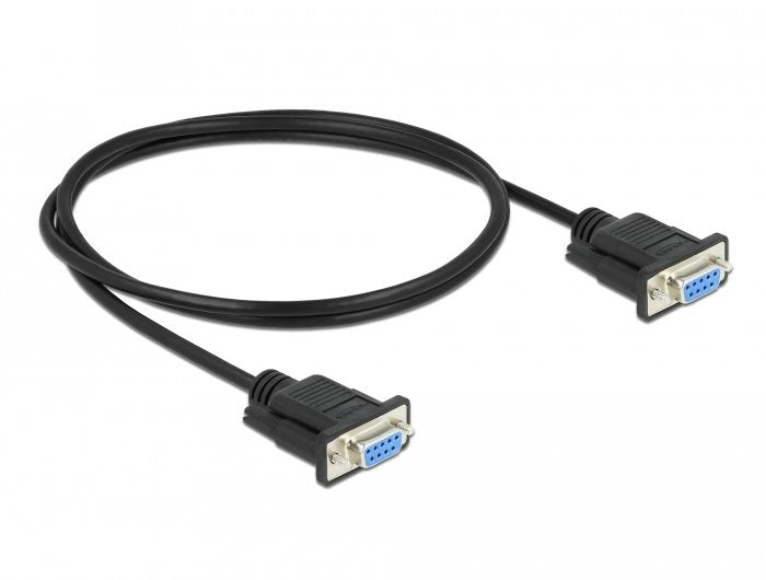 Delock Rs-232 Cable Seriell D-Sub 9 Buchse Zu Buchse Nullmodem Mit Schmalem Steckergehäuse - Full Handshaking - 1 M