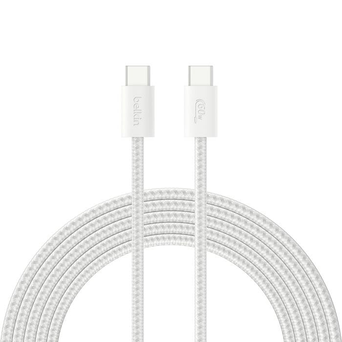 Pack Cargador De Red *Gan* Usb-C 30w Pd + Cable Tresse Usb-C Vers Usb-C 2m - Plateado - Belkin