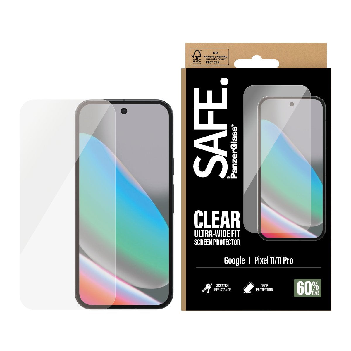 Panzerglass Safe. Screen Protector Google Pixel 11/11 Pro  Ultra-Wide Fit