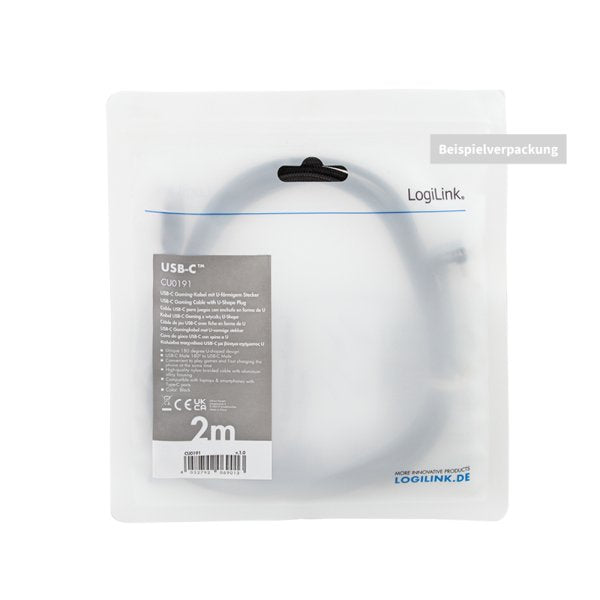 Cable De  2,0m Usb 2.0 0,48 Gbps  Pd60w Usb C Macho A Usb-A Macho Negro Conector C 180º