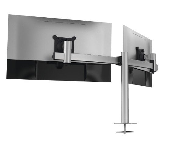 Soporte De Monitor Duradero Para 2 Monitores, Diámetro De Mesa Plateado