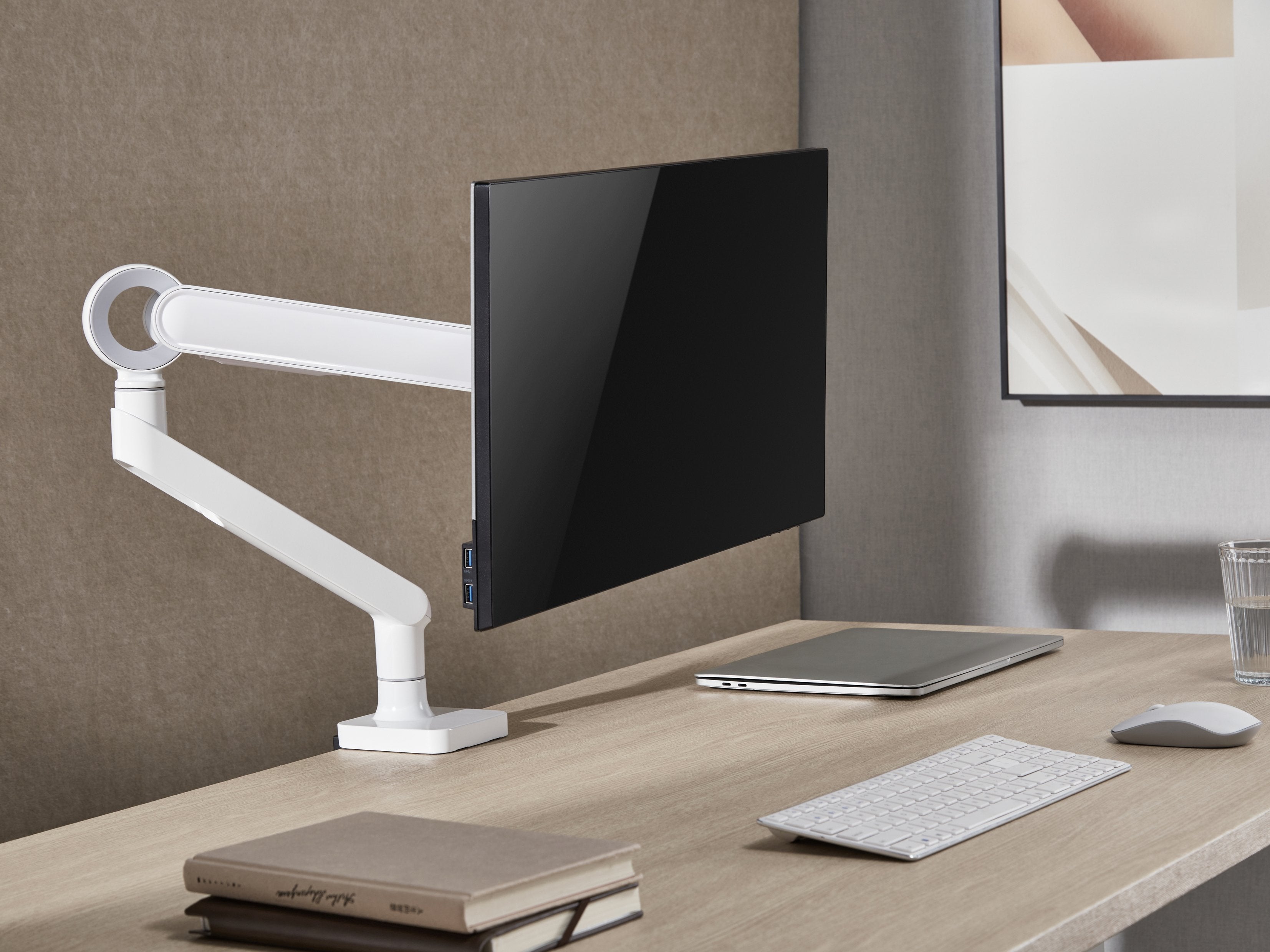 Soporte De Mesa Equip 650185 Para 1 Monitor De 17-35 Blanco De Aluminio Max. 10.5kg Por Pantalla Max.Vesa 100x100  Resorte De Gas