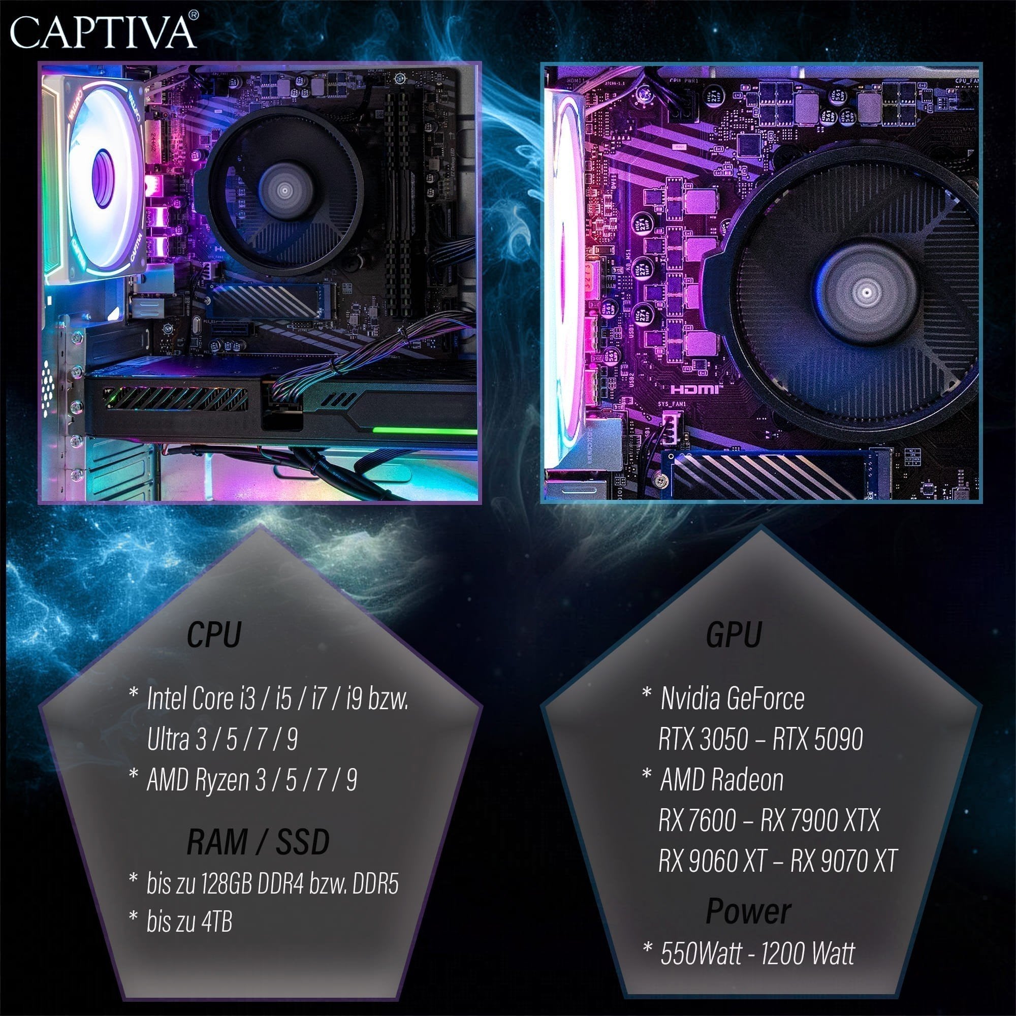 EAN 4046373929629 - CAPTIVA 92962 PCs/estación de trabajo AMD Ryzen™ 5 5500 16 GB DDR4-SDRAM 500 GB SSD NVIDIA GeForce RTX 50 imagen 2