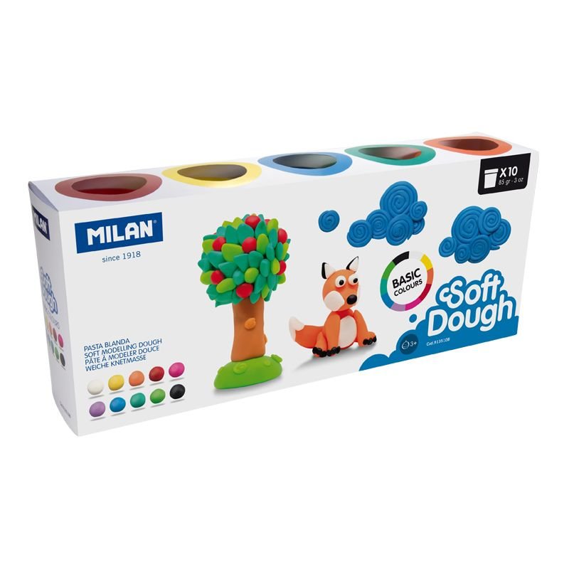 Caja 10 Frascos 85g Básico Soft Dough Milan
