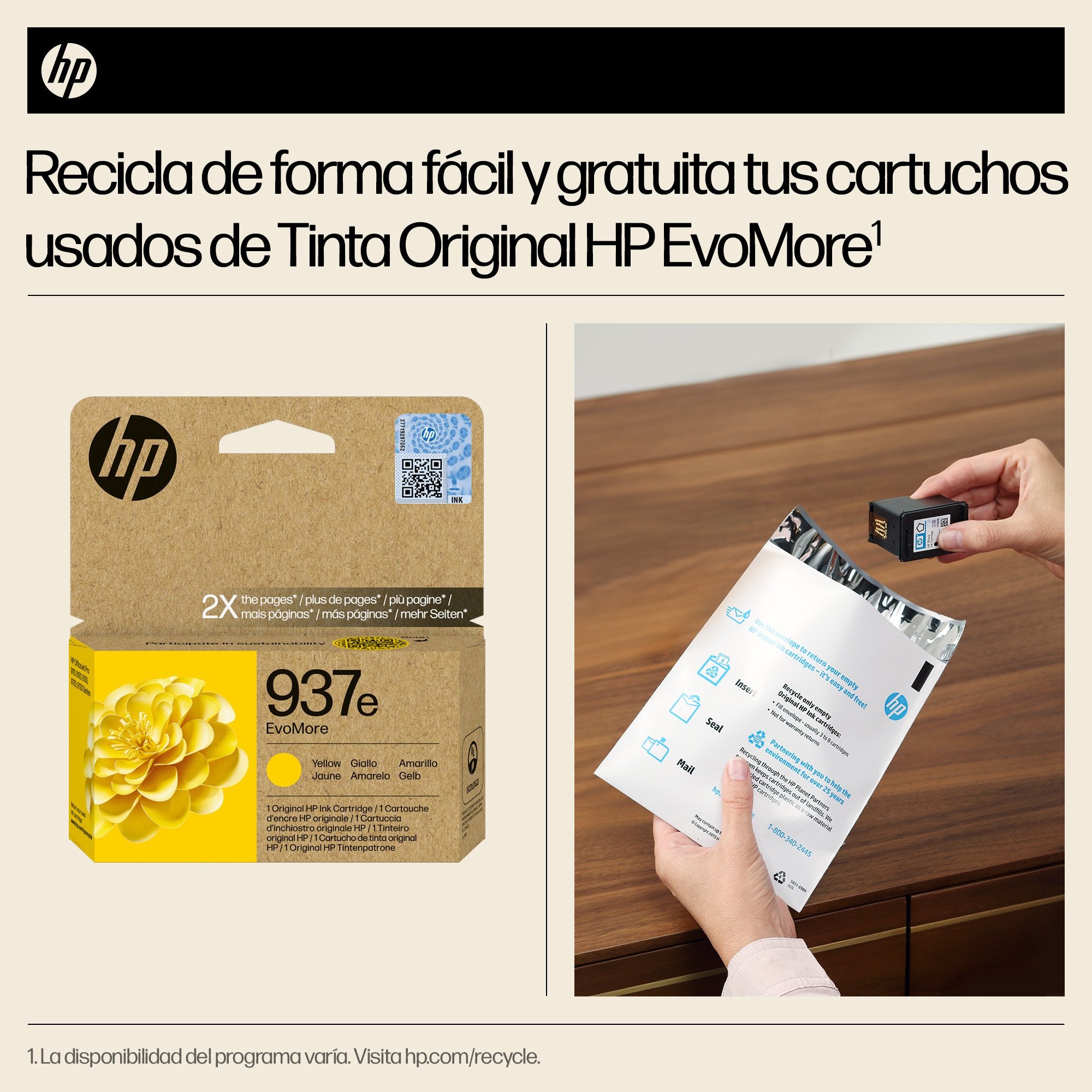 EAN 0196786147685 - HP 937e EvoMore Yellow Original Ink Cartridge cartucho de tinta 1 pieza(s) Alto rendimiento (XL) Amarillo imagen 4