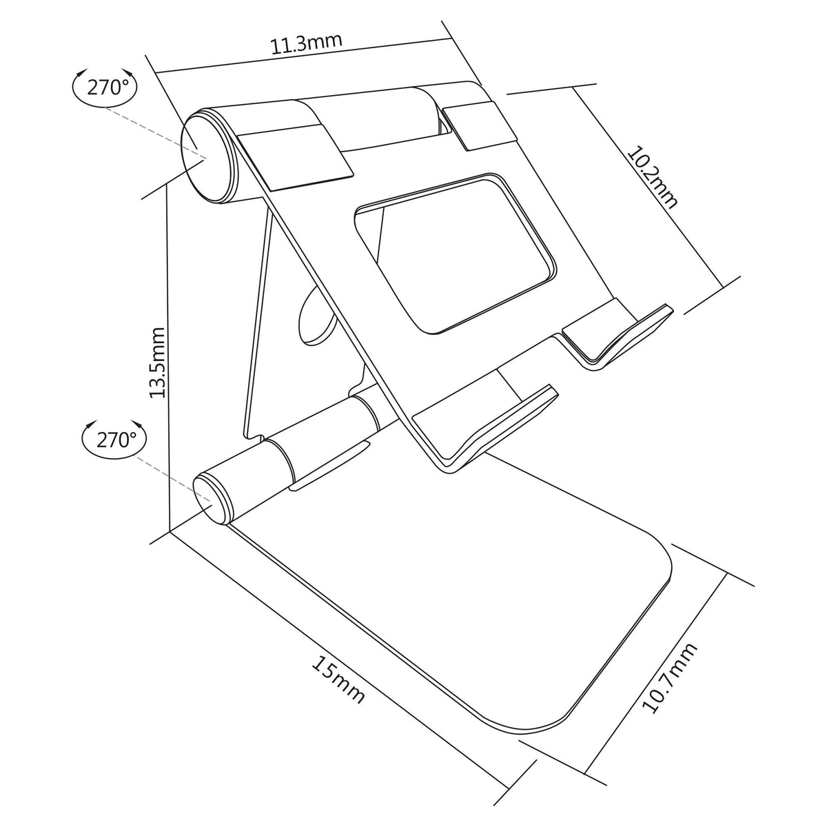 Inline Aluminio Soporte Para Tablet Universal Hasta 13"