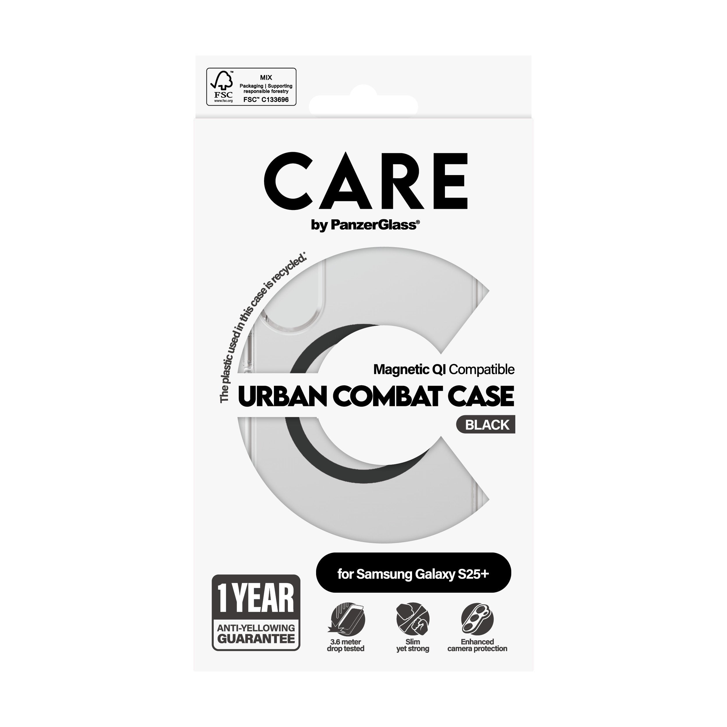 EAN 5715685016912 - PanzerGlass CARE™ by ® Urban Combat Case Transparent w. Black Qi Compatible Samsung Galaxy S25+ funda par imagen 3