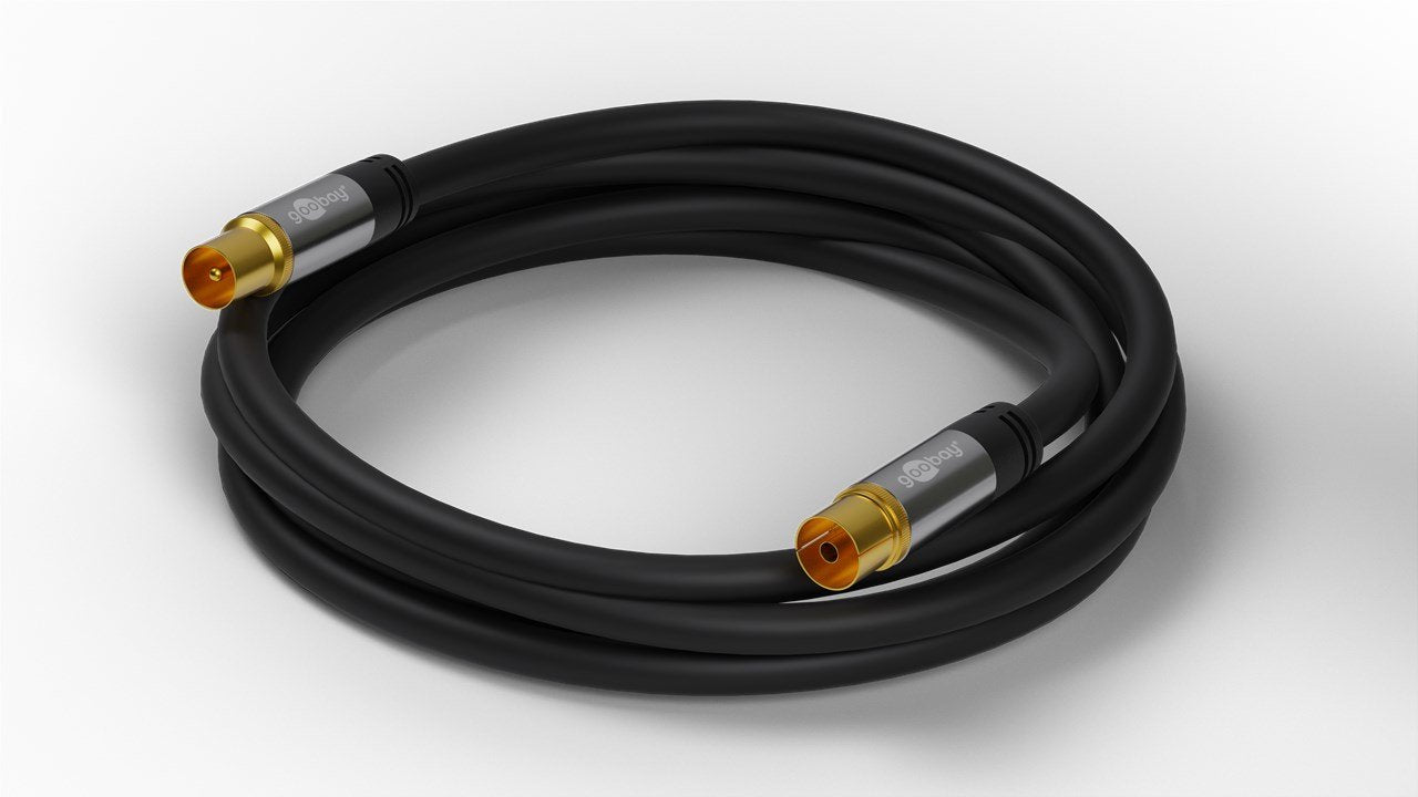 EAN 4040849703676 - Goobay 70367 cable coaxial 2 m Negro imagen 3