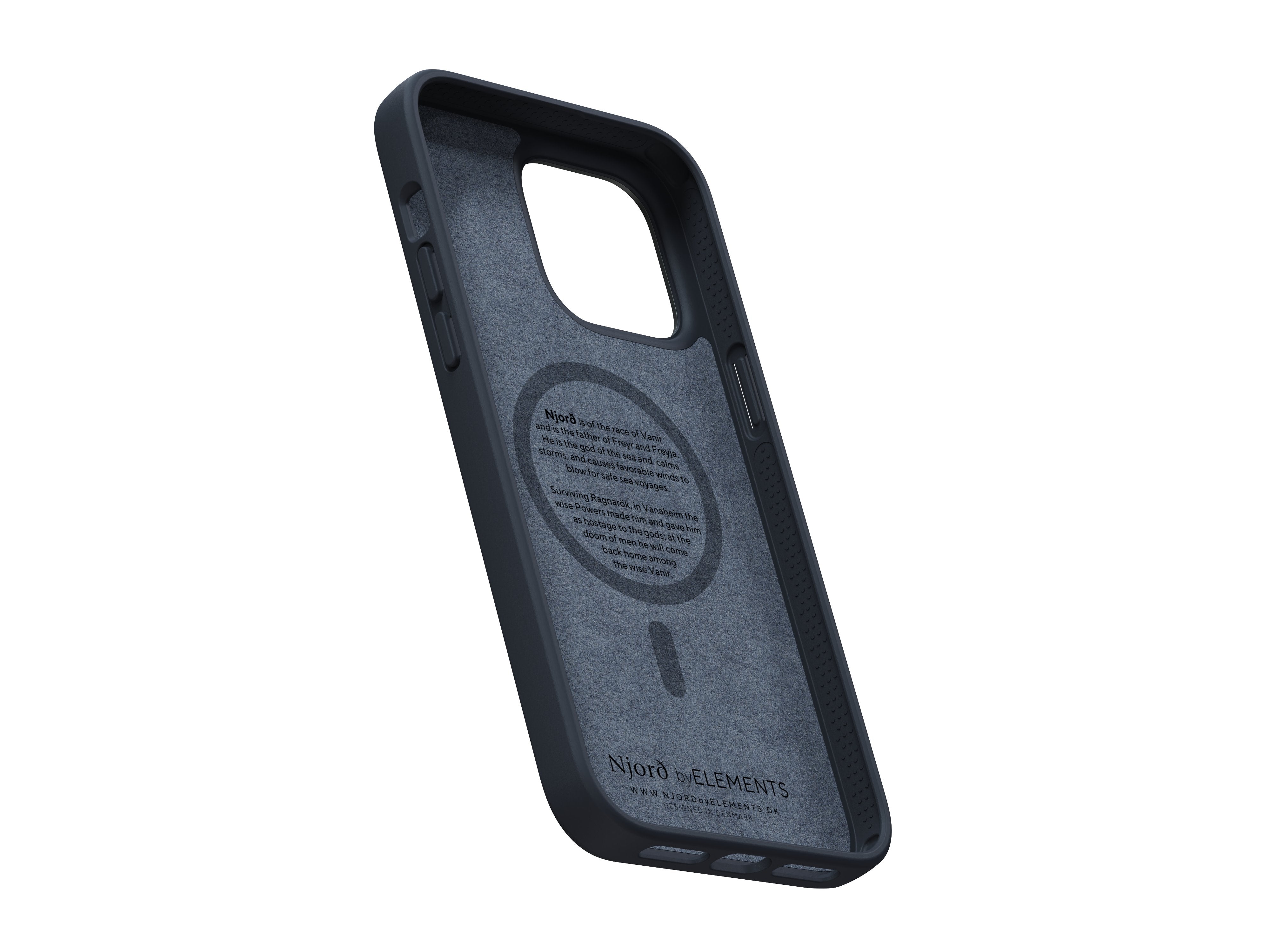 Njord Byelements Salmon Leather Magsafe Case - Iphone 14 Pro Max - Black