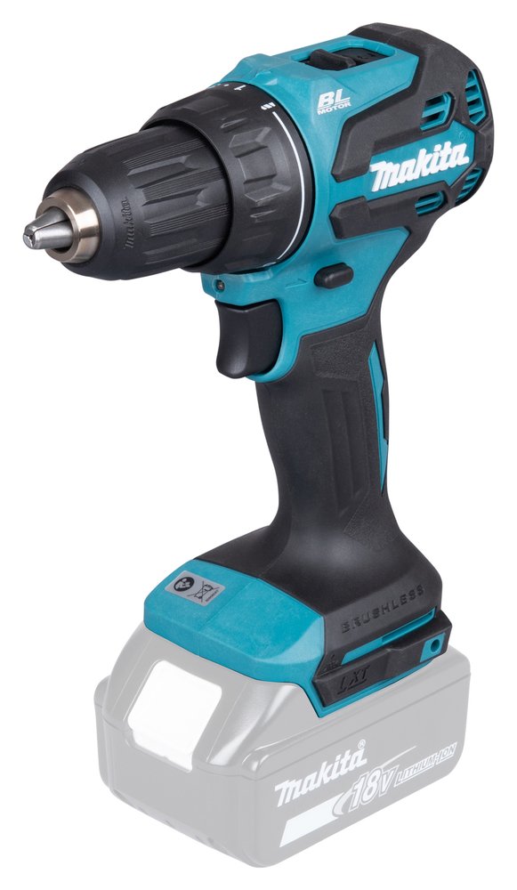 EAN 0197050009845 - Makita DDF490Z taladro 1900 RPM Sin llave 1,7 kg Azul, Negro imagen 1