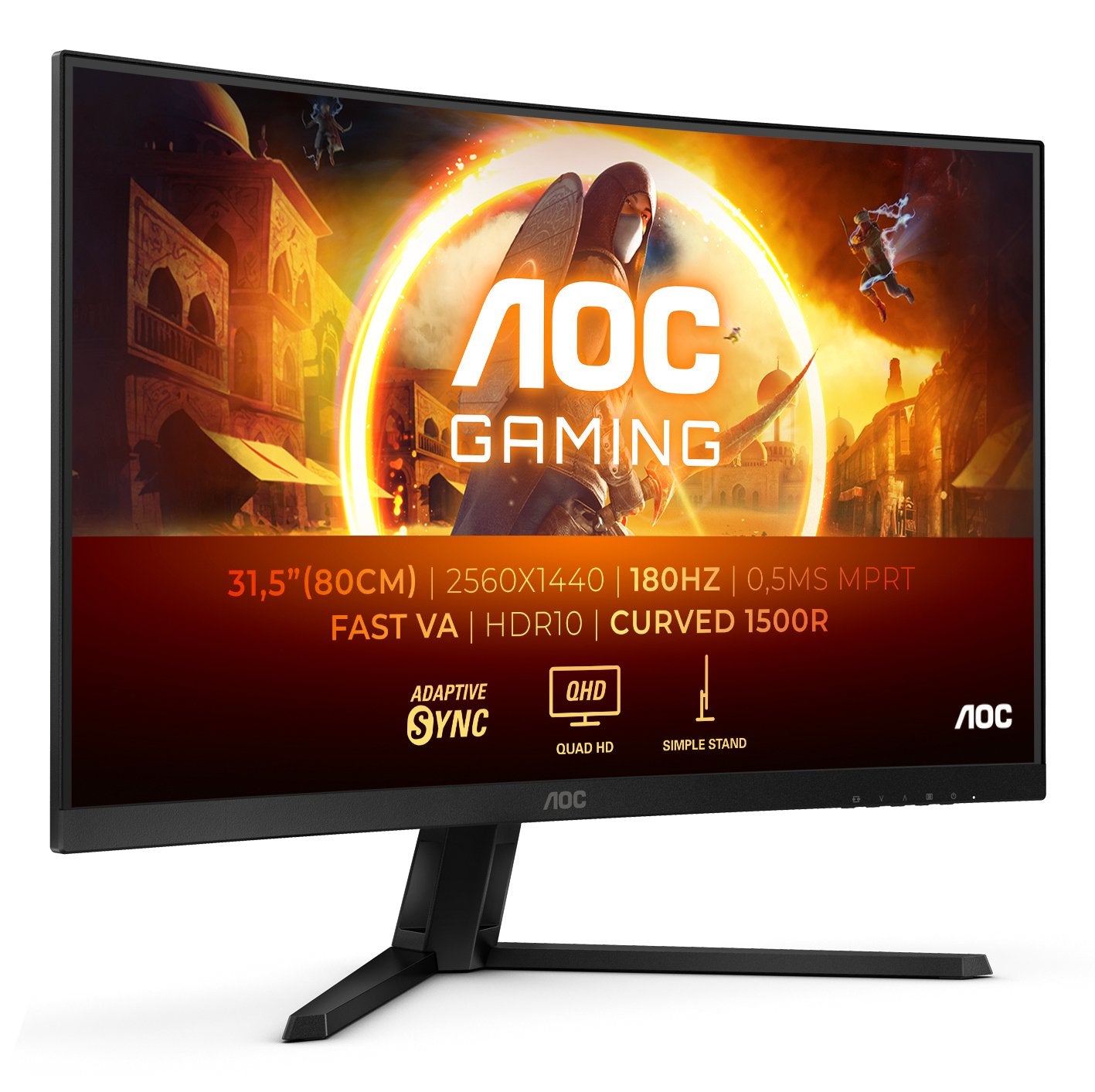 EAN 4038986182164 - AOC G4 CQ32G4VE pantalla para PC 80 cm (31.5") 2560 x 1440 Pixeles Quad HD LCD Negro, Gris imagen 2