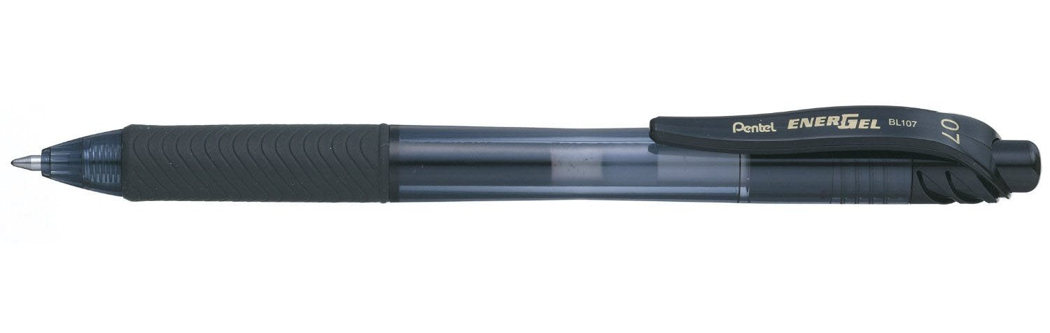 Pentel Bolígrafo Energel Retráctil Punta 0.7mm Negro -12u-