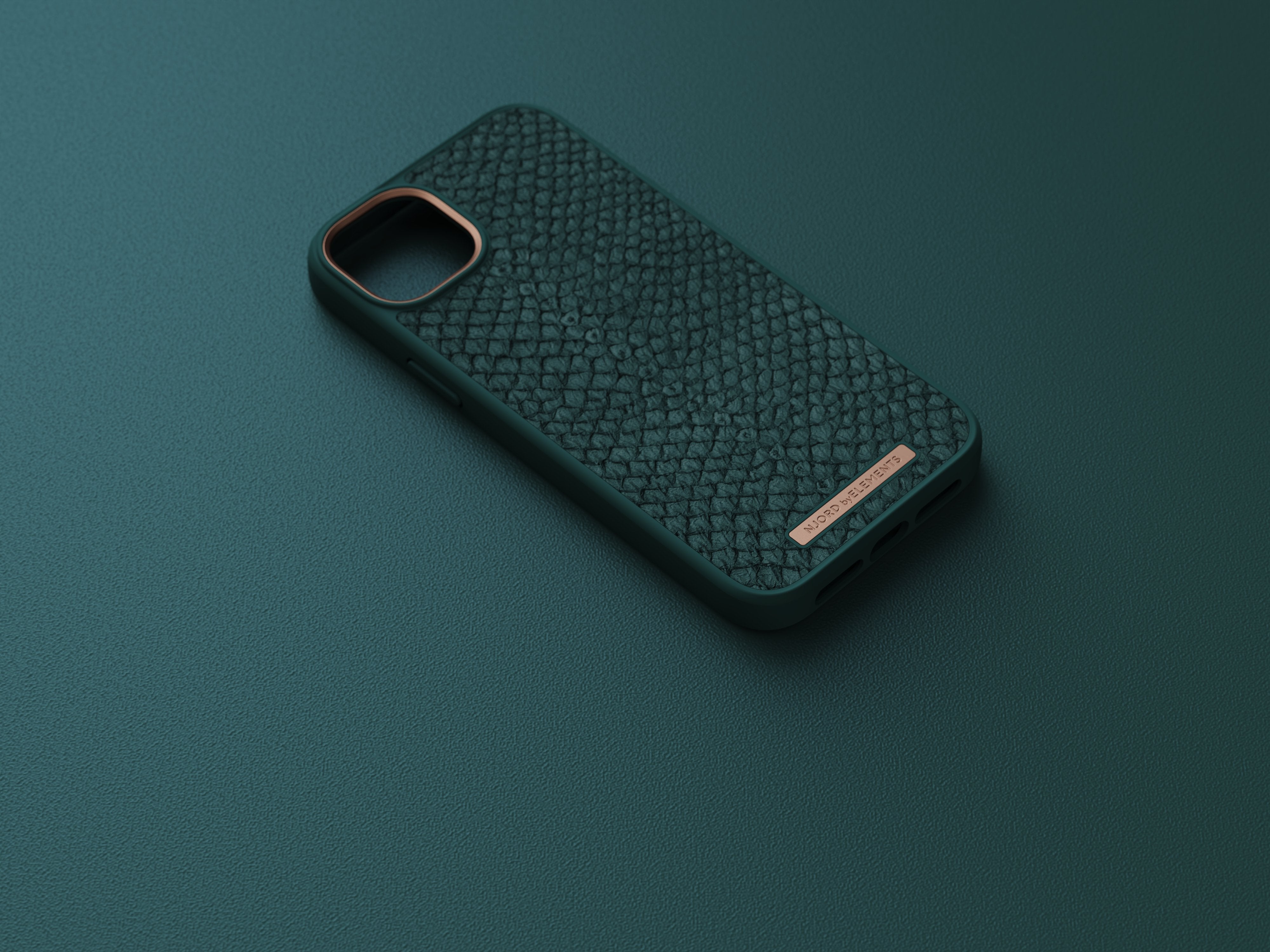 Funda Magsafe Iphone 12/13/14 Plus Piel De Salmon Verde Oscuro Njord