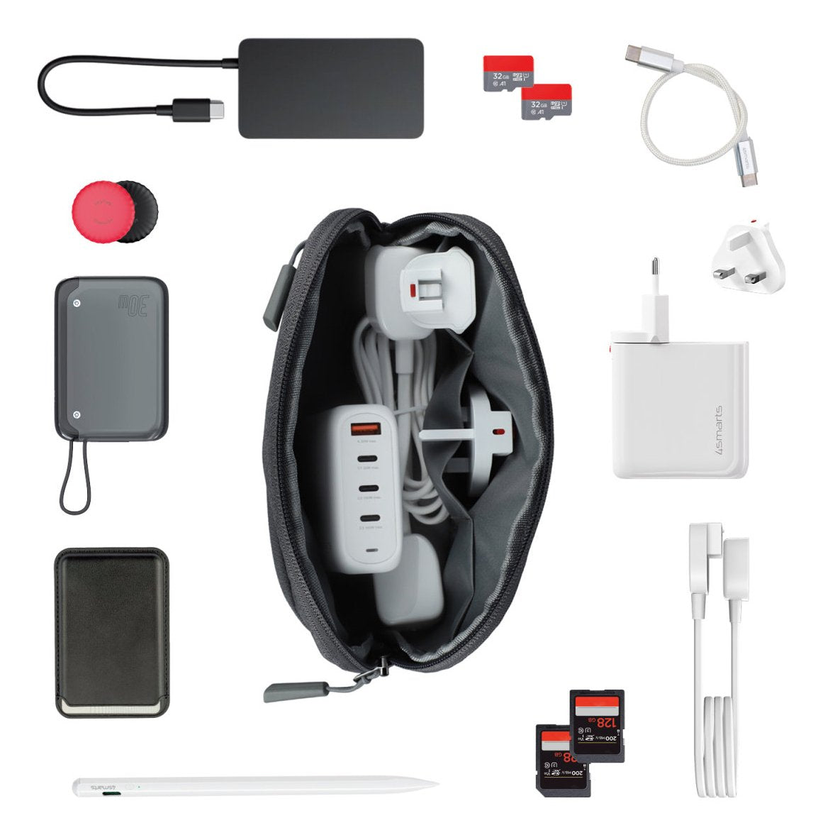 4smarts Ladegert Gan Flex Pro 100w 3 Usb-C+1 Usb-A. Travel