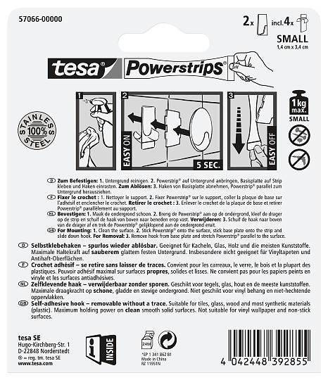 Gancho Powerstrips Pequeño Metal, Rectangular Tesa 1 Kg