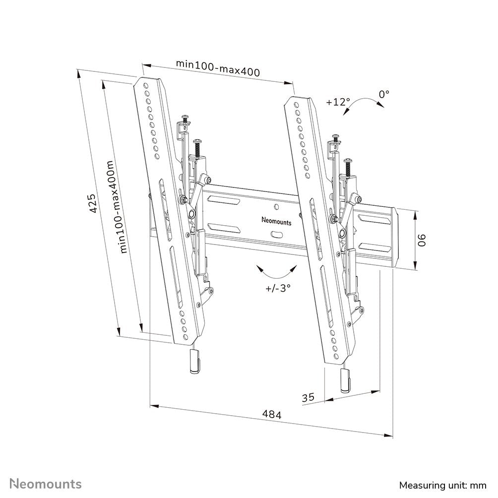 Soporte De Pared, Inclinable, Para Pantallas De 32-65" 60kg Wl35s-850bl14 Neomounts