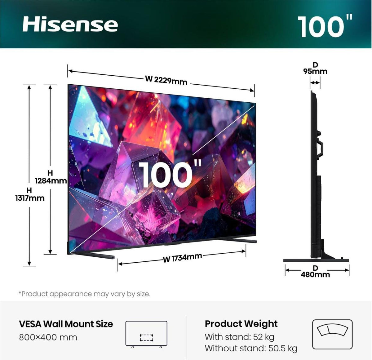 EAN 6942351435954 - Hisense 100Q7S PRO 2,54 m (100") 4K Ultra HD Smart TV Wifi Negro imagen 2